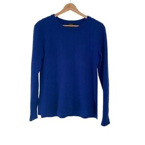 Halogen Royal Blue Crew Neck Sweater 100%Cashmere